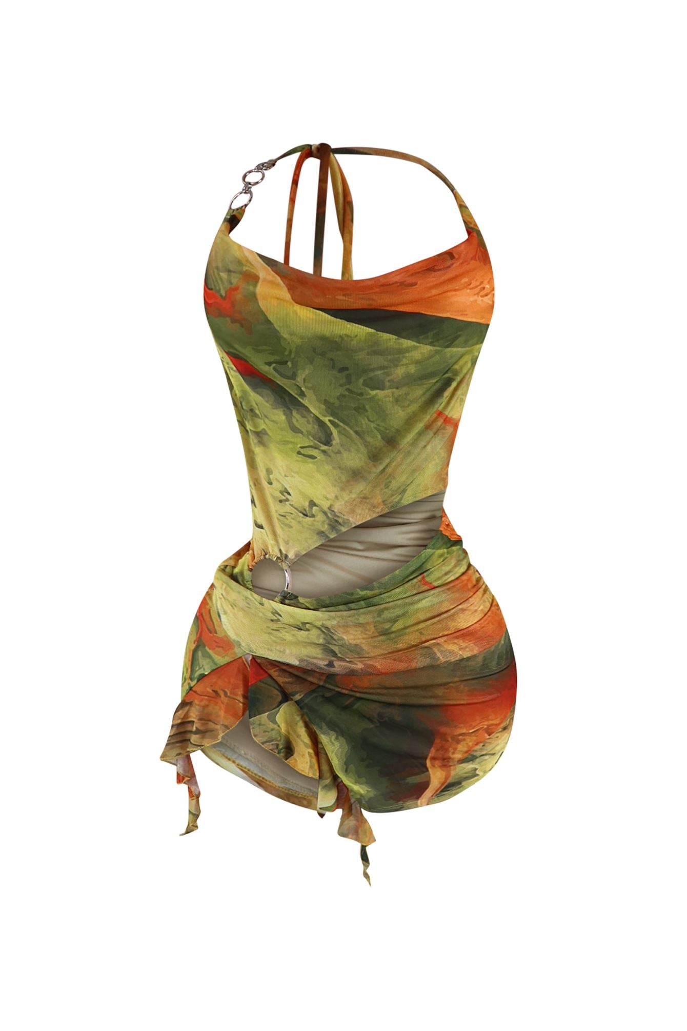 Aora Mesh Print Dress